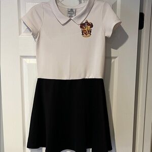 Harry Potter “Hermoine” Black and White Collared Dress with Gryffindor Crest